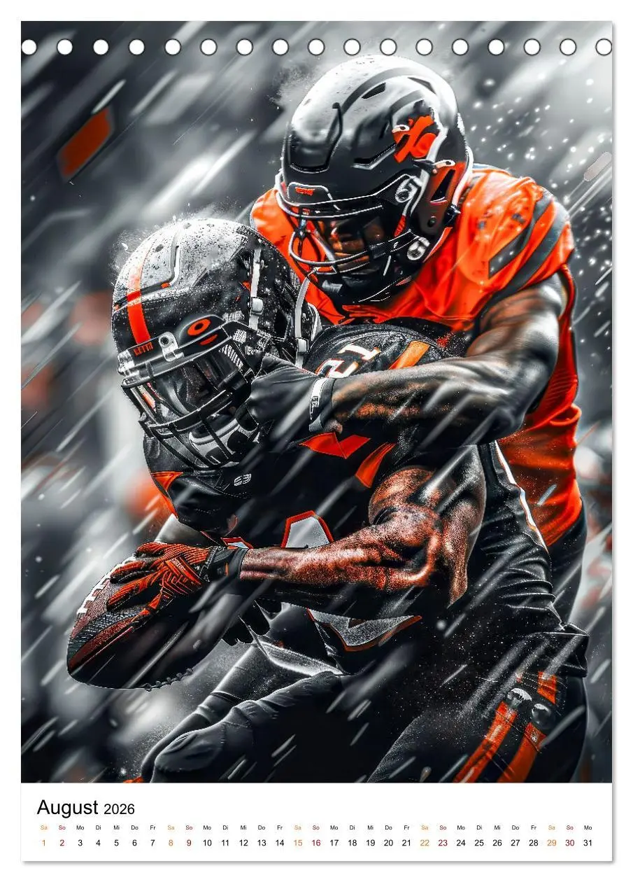 Bild: 9783516265477 | American Football - coole Männer (Tischkalender 2026 DIN A5 hoch),...