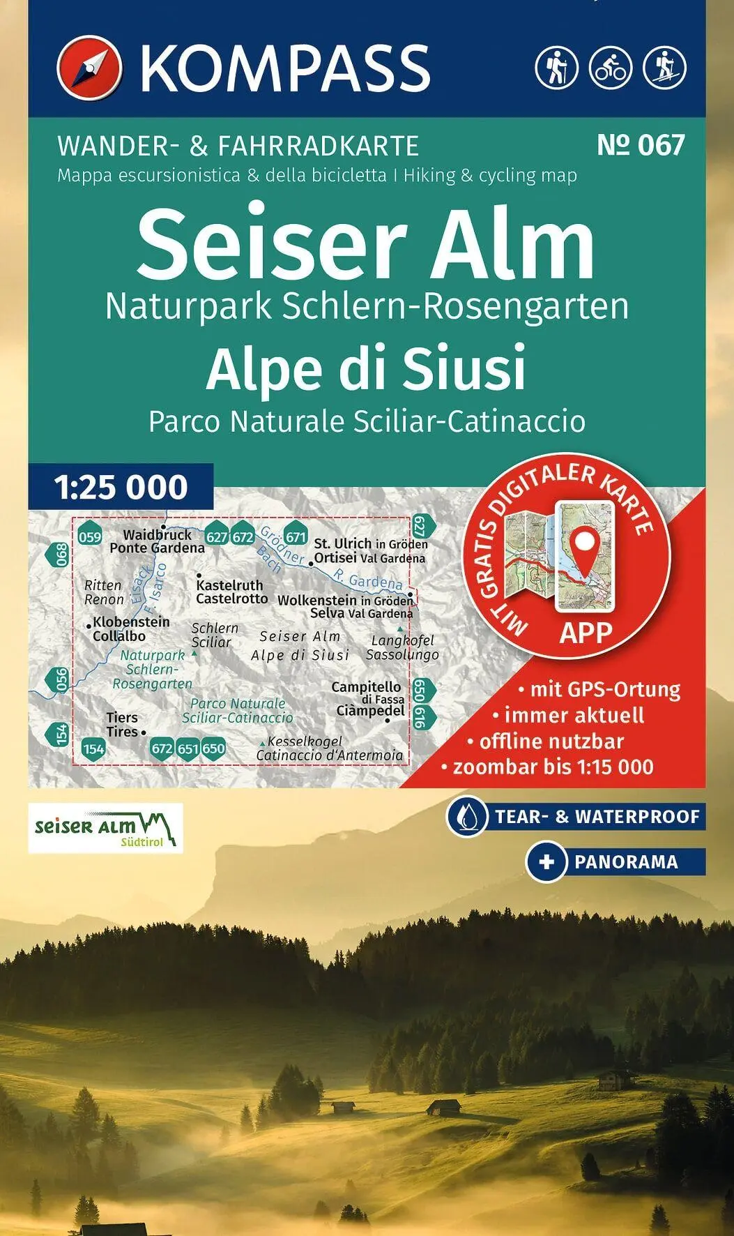 Cover: 9783991545477 | KOMPASS Wanderkarte 067 Seiser Alm, Naturpark Schlern-Rosengarten /...