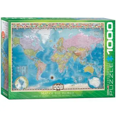 Cover: 628136405577 | Map of the World with Flags | Spiel | 405577 | Englisch | 2022