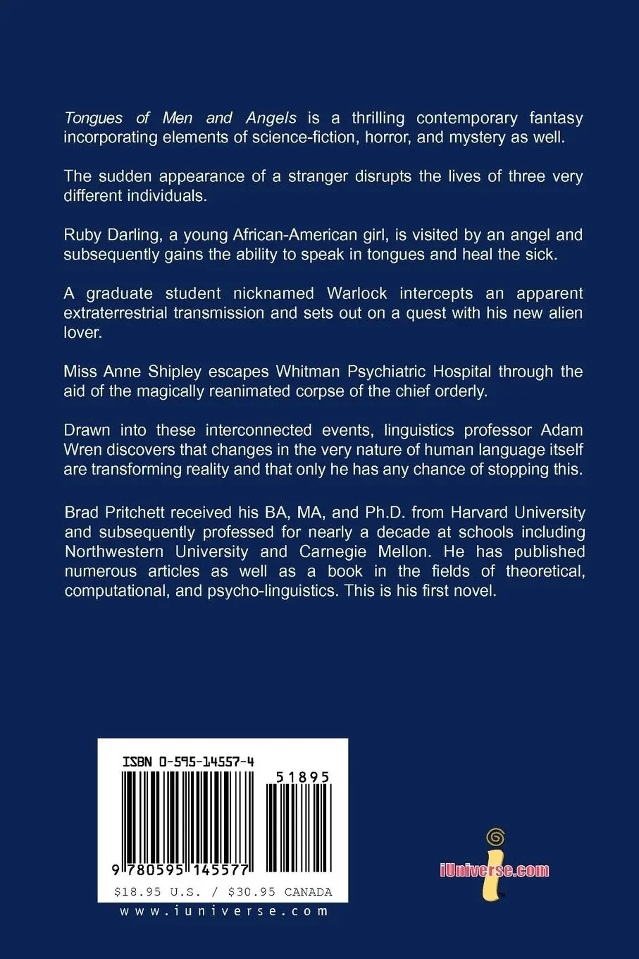 Rückseite: 9780595145577 | Tongues of Men and Angels | Bradley L. Pritchett | Taschenbuch | 2000