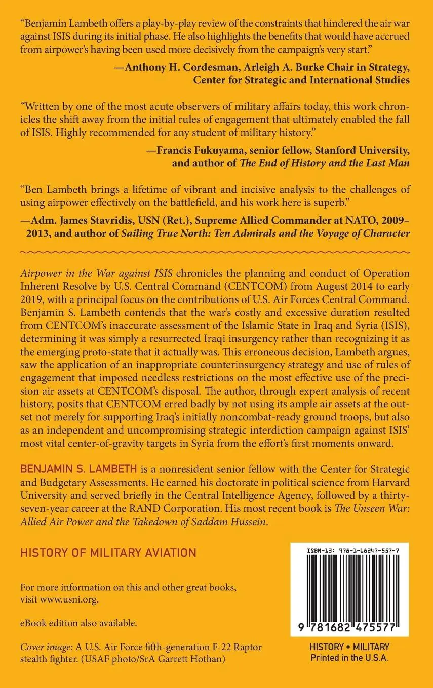 Rückseite: 9781682475577 | Airpower in the War Against Isis | Benjamin S Lambeth | Buch | 2021