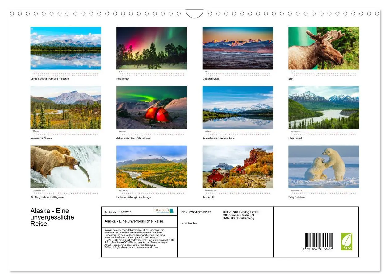 Bild: 9783457615577 | Alaska - Eine unvergessliche Reise. (Wandkalender 2026 DIN A3...