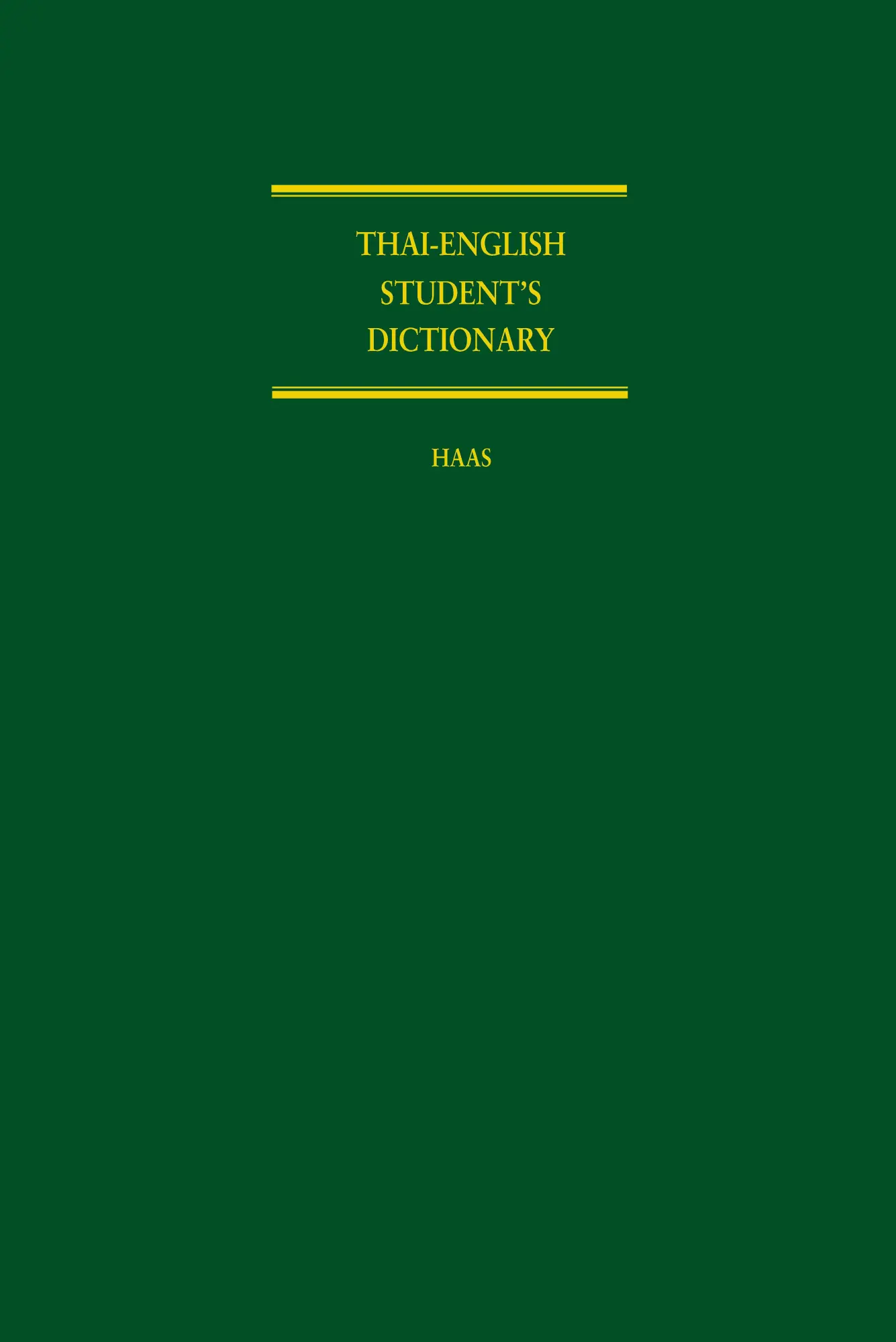 Cover: 9780804705677 | Thai-English Student's Dictionary | Mary R Haas | Buch | Englisch