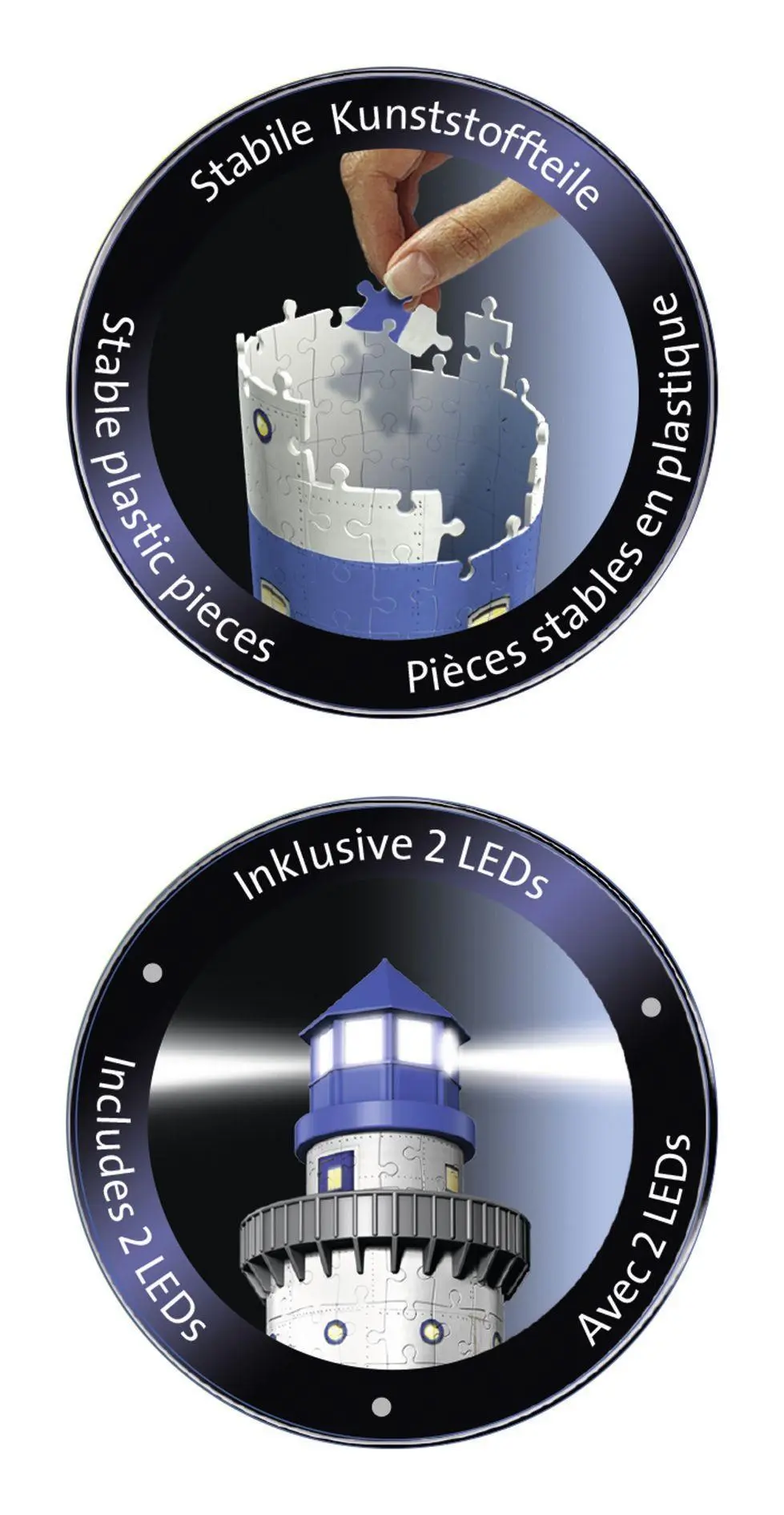 Bild: 4005556125777 | Leuchtturm bei Nacht. 3D-Puzzle 216 Teile | Spiel | 3D Puzzles | 12577