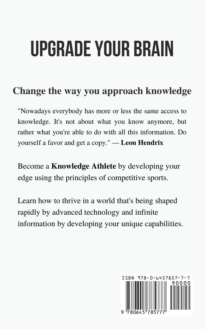 Rückseite: 9780645785777 | Knowledge Athlete | Outcompete In The Knowledge Economy | Rui Zhi Dong