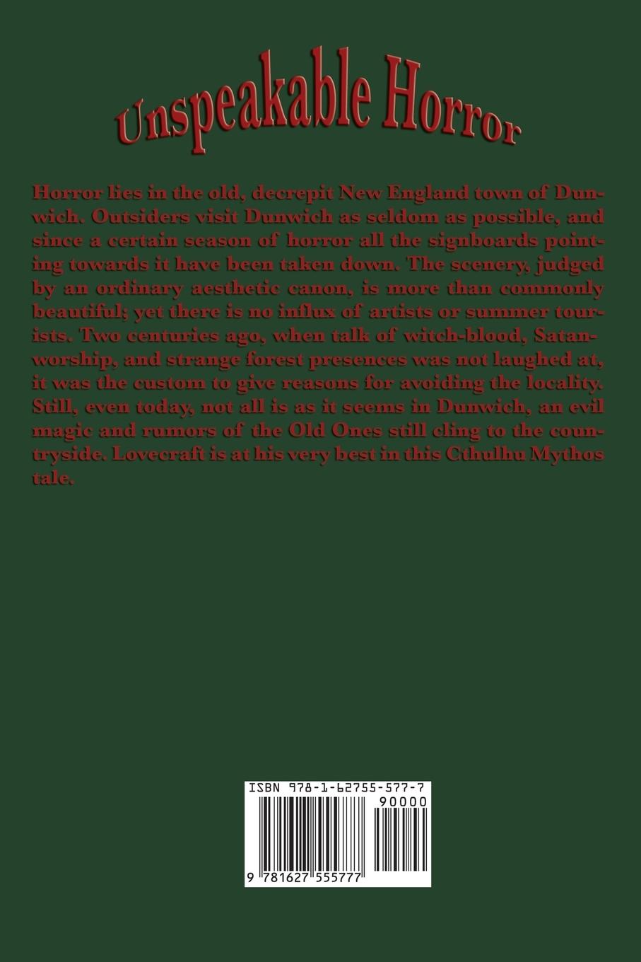 Rückseite: 9781627555777 | The Dunwich Horror | H. P. Lovecraft | Taschenbuch | Englisch | 2014