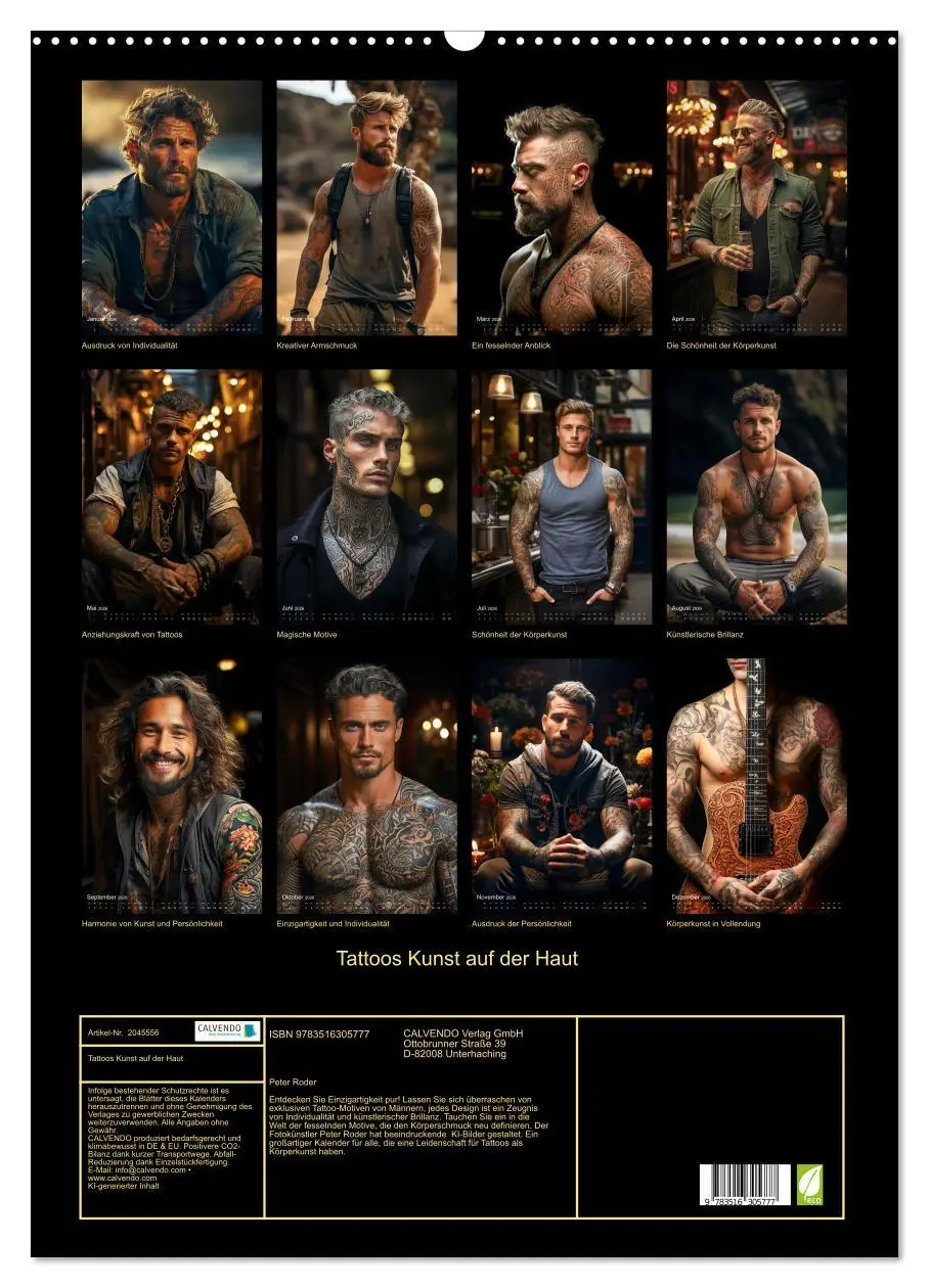 Bild: 9783516305777 | Tattoos Kunst auf der Haut (Wandkalender 2026 DIN A2 hoch),...