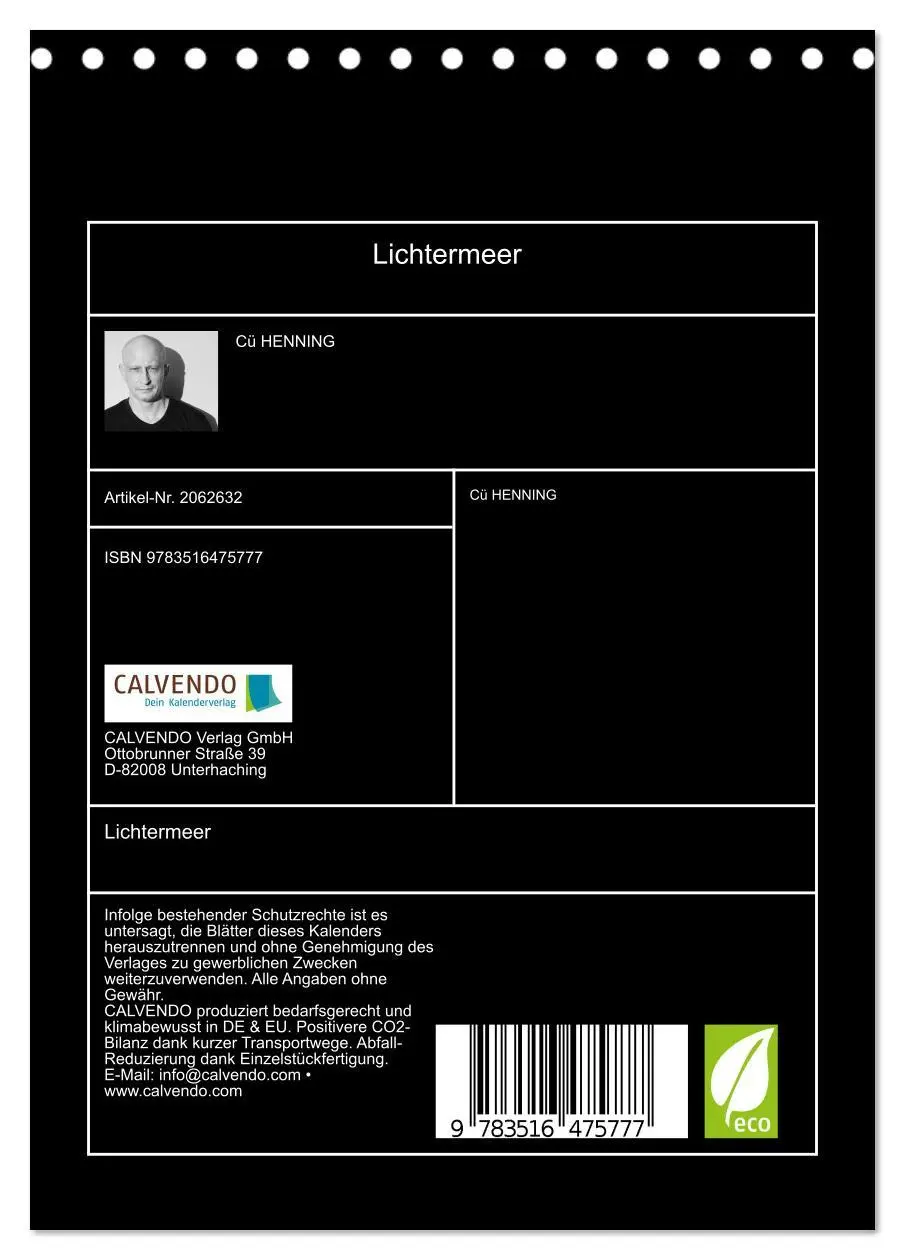Bild: 9783516475777 | Lichtermeer (Tischkalender 2026 DIN A5 hoch), CALVENDO Monatskalender