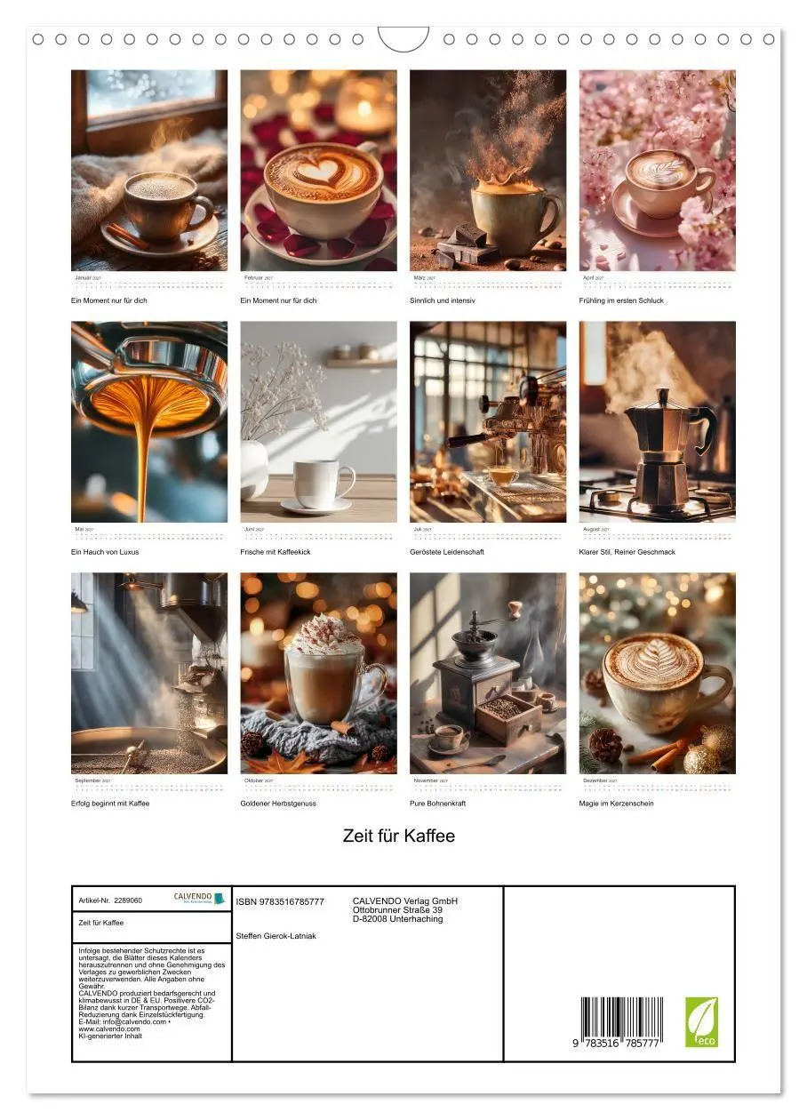 Bild: 9783516785777 | Zeit für Kaffee (Wandkalender 2027 DIN A3 hoch), CALVENDO...