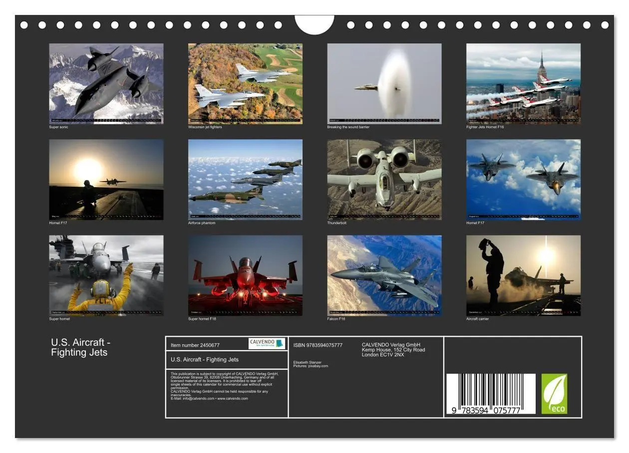 Bild: 9783594075777 | U.S. Aircraft - Fighting Jets (Wall Calendar 2027 DIN A4...