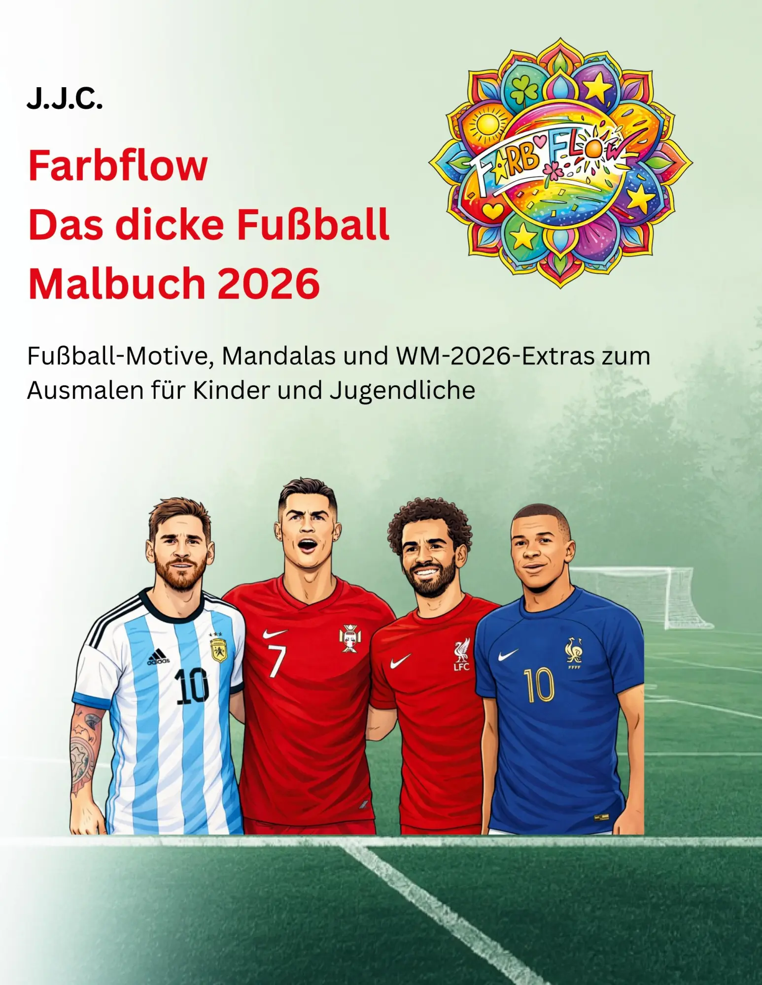 Cover: 9783695745777 | Farbflow - Das dicke Fußball Malbuch 2026 | J. J. C. | Taschenbuch