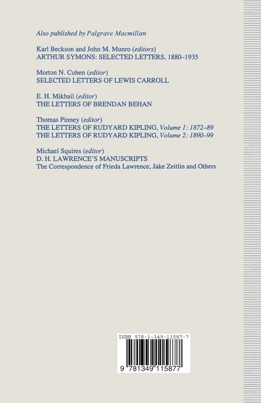 Rückseite: 9781349115877 | Selected Letters of Matthew Arnold | Forrest D. Burt (u. a.) | Buch