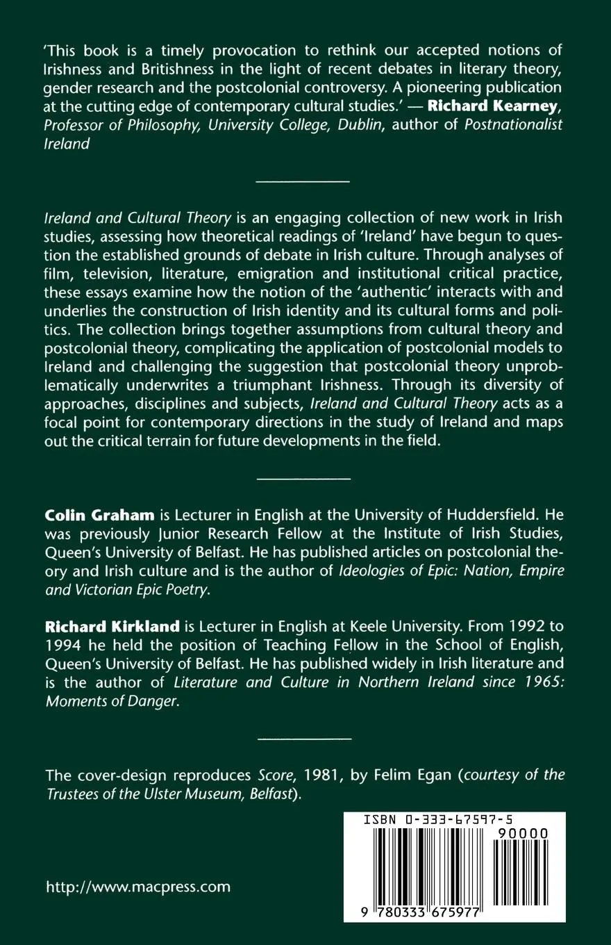 Rückseite: 9780333675977 | Ireland and Cultural Theory | The Mechanics of Authenticity | Buch