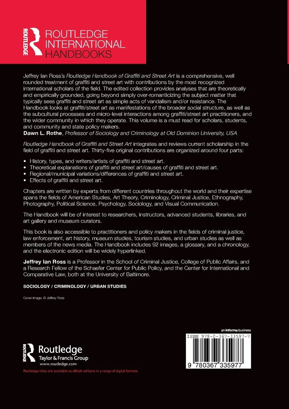 Rückseite: 9780367335977 | Routledge Handbook of Graffiti and Street Art | Jeffrey Ian Ross