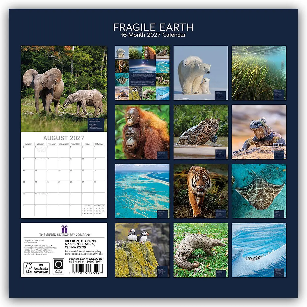 Rückseite: 9781805975977 | Fragile Earth - Die zerbrechliche Erde 2027 - 16-Monatskalender | Ltd