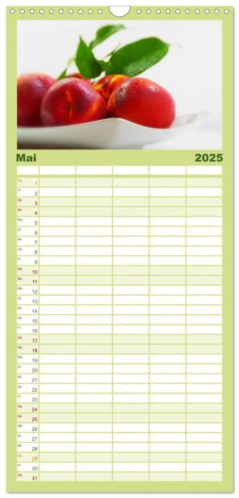 Bild: 9783457125977 | Familienplaner 2025 - Frische Früchte mit 5 Spalten (Wandkalender,...