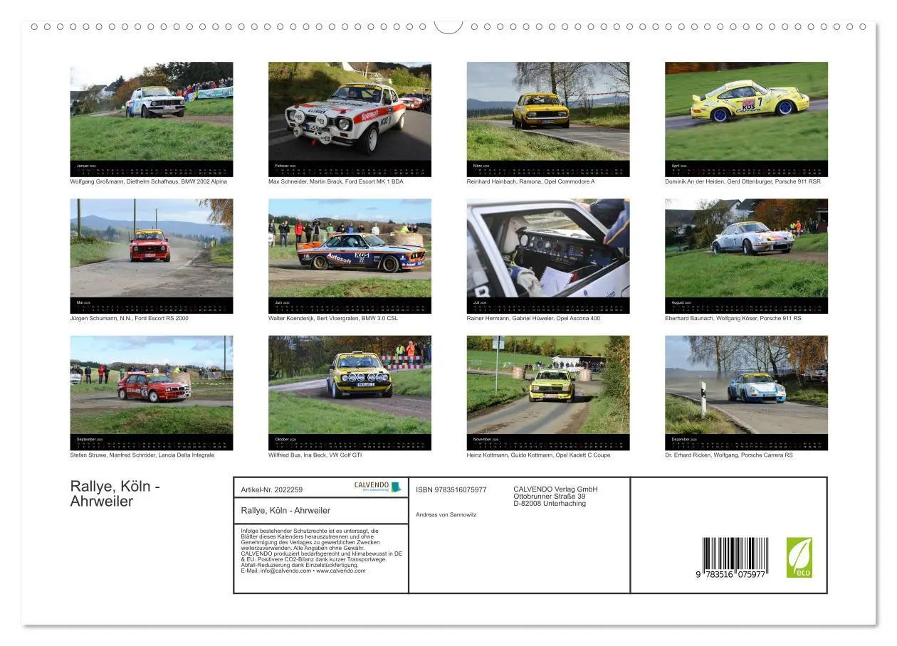 Bild: 9783516075977 | Rallye, Köln - Ahrweiler (hochwertiger Premium Wandkalender 2026...
