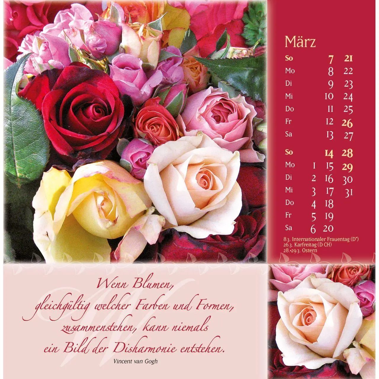 Bild: 9783754815977 | Rosenduft mit lieben Wünschen 2027 | Rosen-Postkarten-Kalender | 14 S.