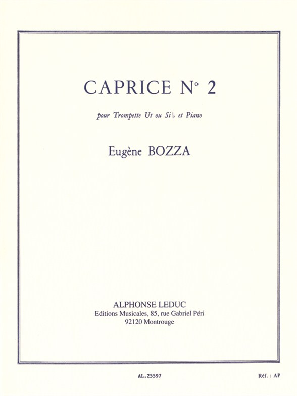 Cover: 9790046255977 | Caprice No.2 For Trumpet and Piano | Eugène Bozza | Buch