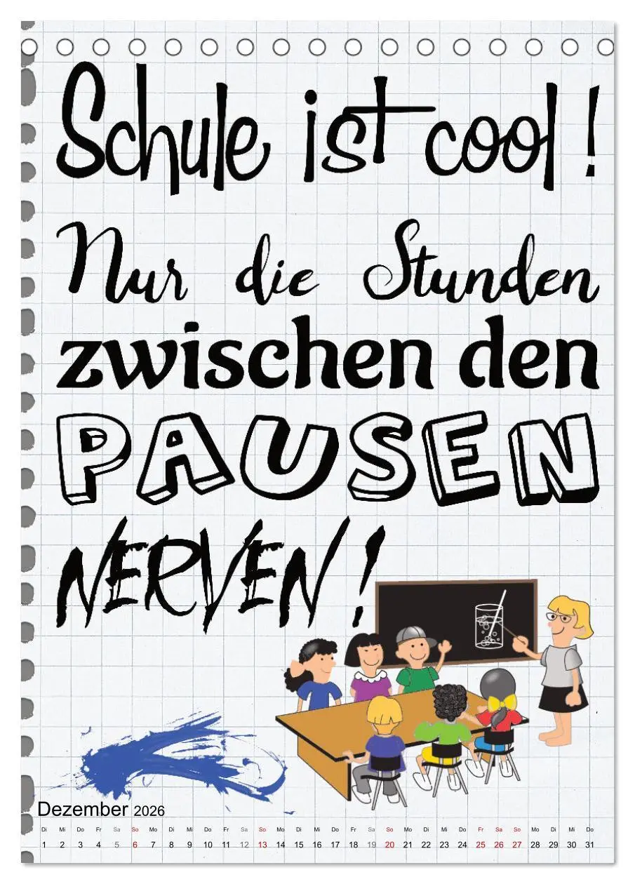 Bild: 9783516346077 | Schüler-Sprüche (Tischkalender 2026 DIN A5 hoch), CALVENDO...