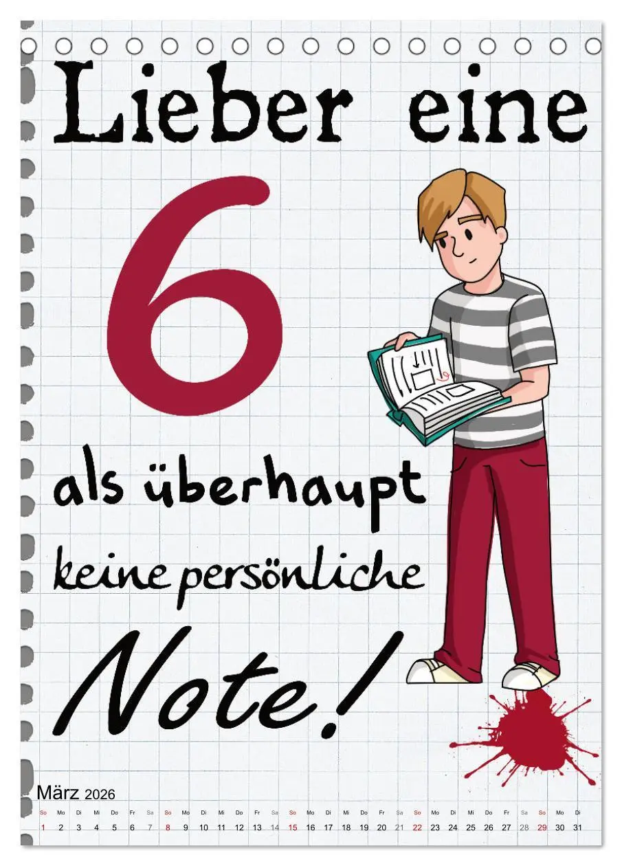 Bild: 9783516346077 | Schüler-Sprüche (Tischkalender 2026 DIN A5 hoch), CALVENDO...