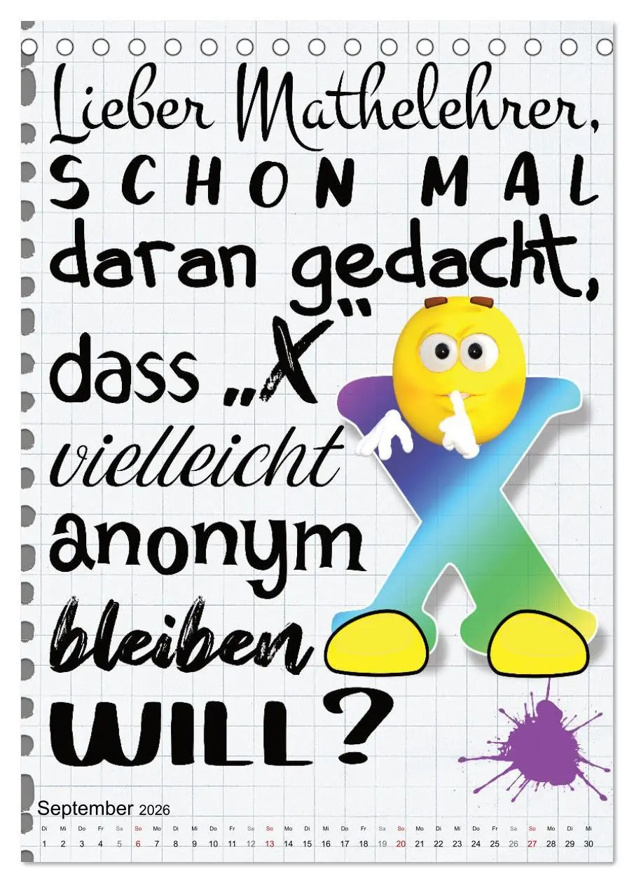 Bild: 9783516346077 | Schüler-Sprüche (Tischkalender 2026 DIN A5 hoch), CALVENDO...
