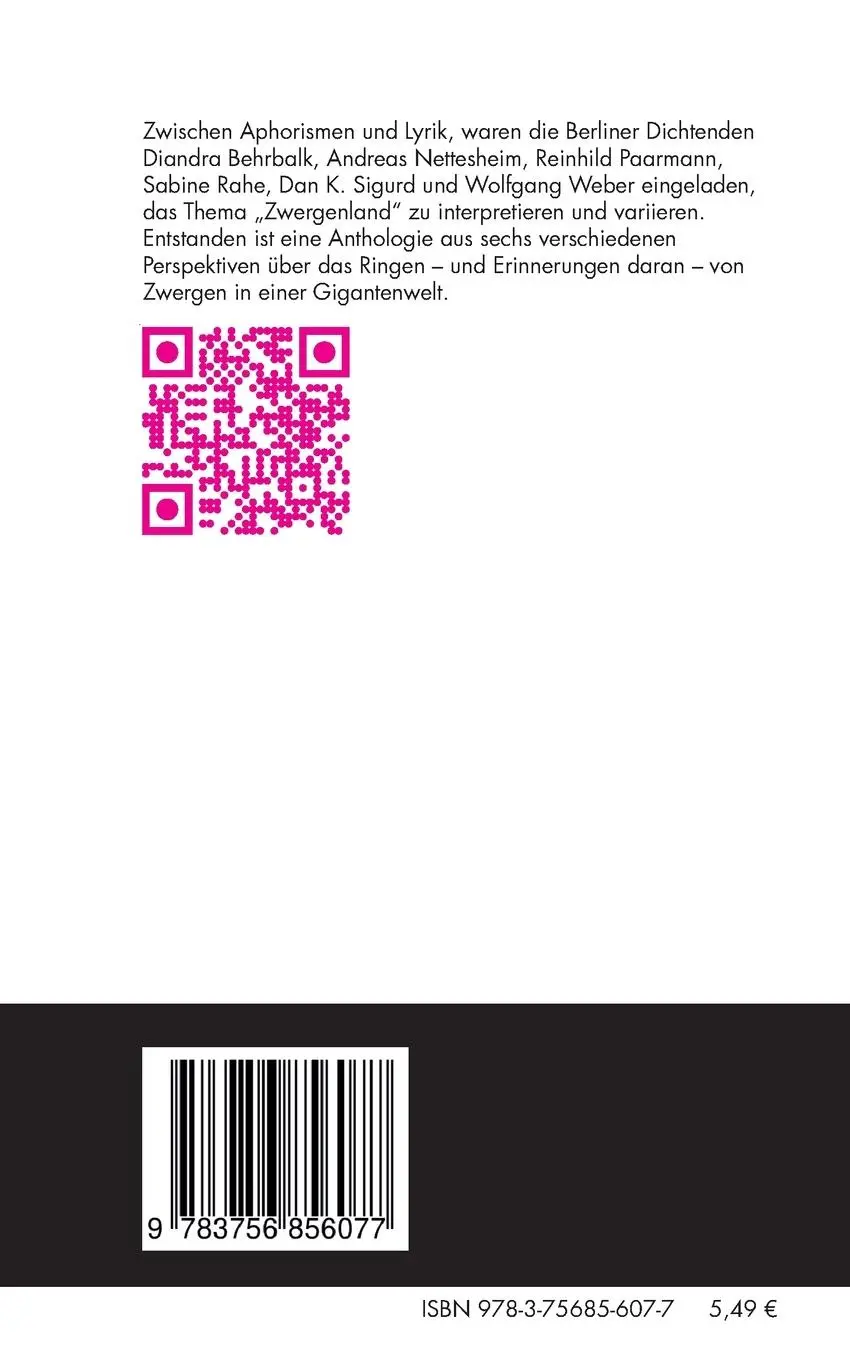 Rückseite: 9783756856077 | Zwergenland | Lyrik Anthologie | Diandra Behrbalk (u. a.) | Buch