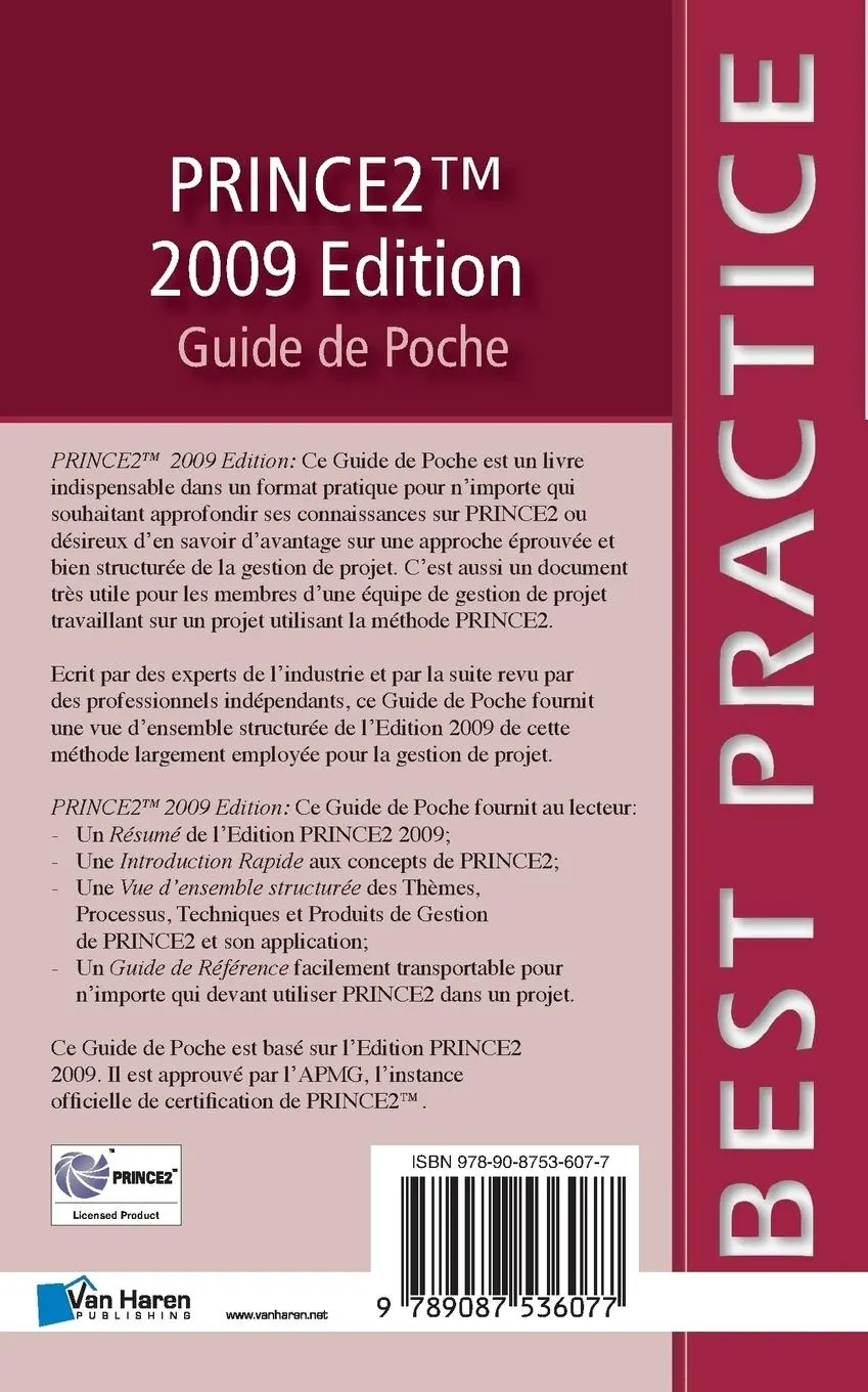 Rückseite: 9789087536077 | PRINCE2TM 2009 Edition - Guide de Poche | Bert Hedeman | Taschenbuch