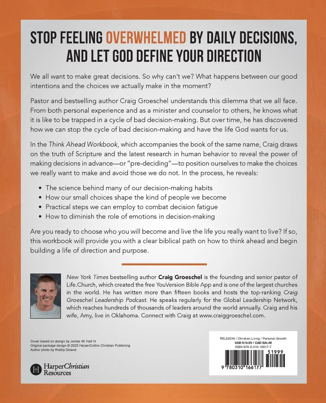 Rückseite: 9780310166177 | Think Ahead Workbook | The Power of Pre-Deciding for a Better Life
