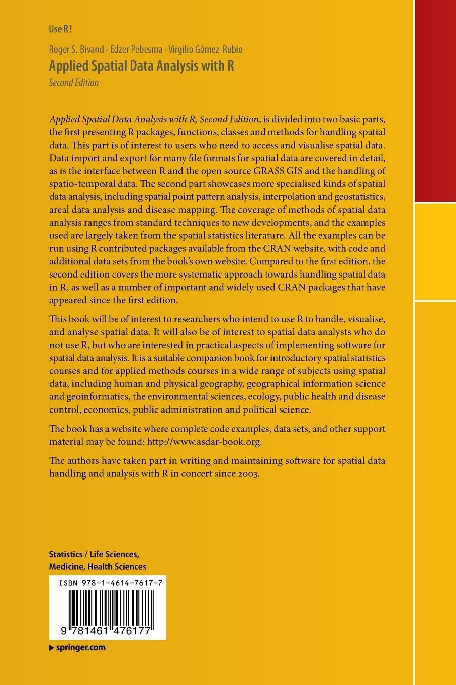 Rückseite: 9781461476177 | Applied Spatial Data Analysis with R | Roger S. Bivand (u. a.) | Buch