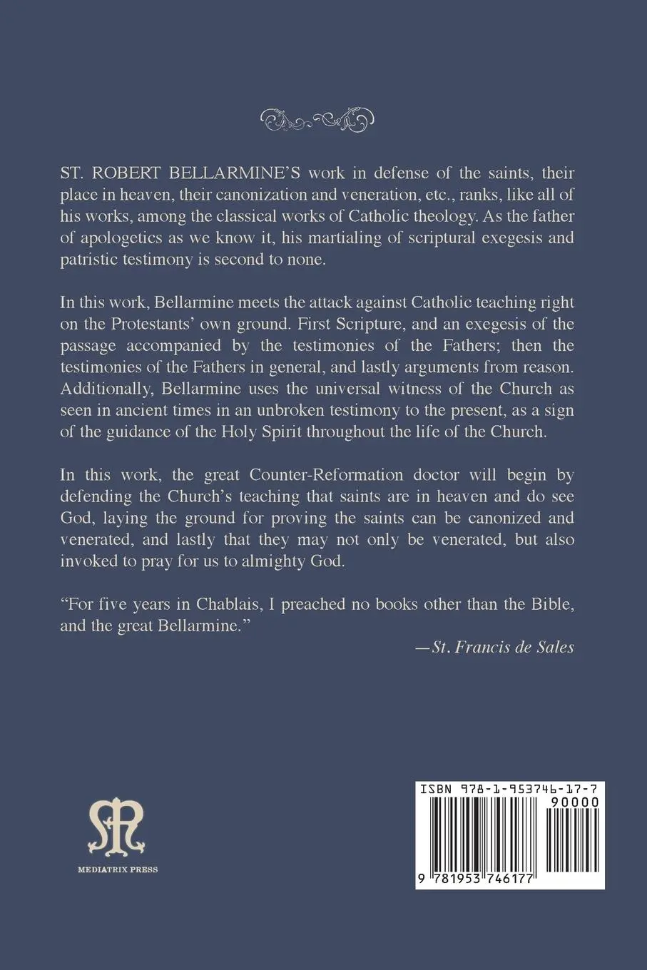 Rückseite: 9781953746177 | On the Canonization and Veneration of the Saints | Bellarmine | Buch