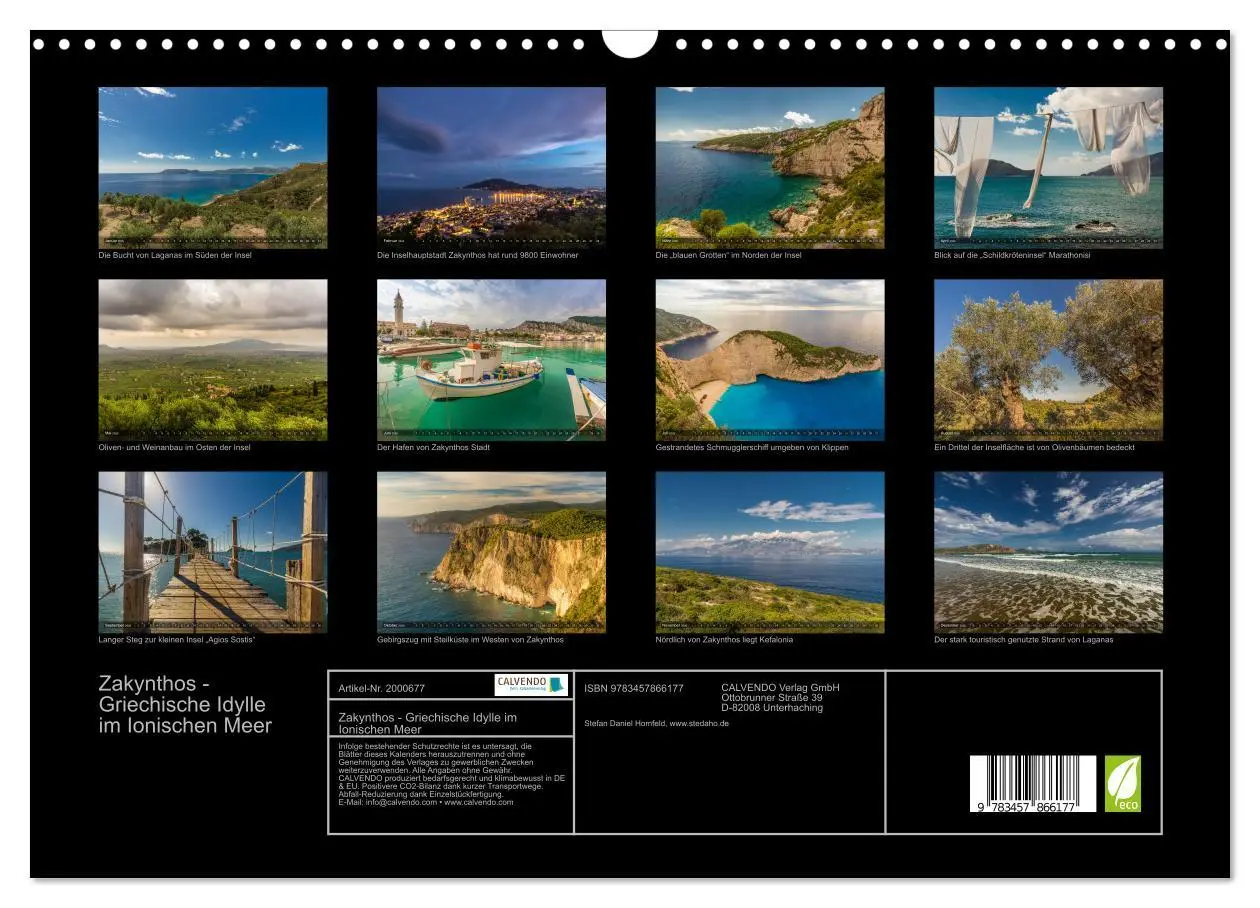 Bild: 9783457866177 | Zakynthos - Griechische Idylle im Ionischen Meer (Wandkalender 2026...