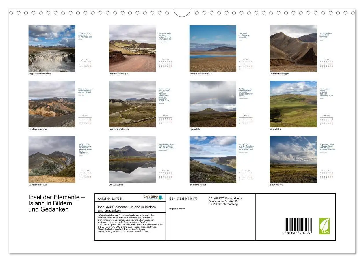 Bild: 9783516716177 | Insel der Elemente - Island in Bildern und Gedanken (Wandkalender...