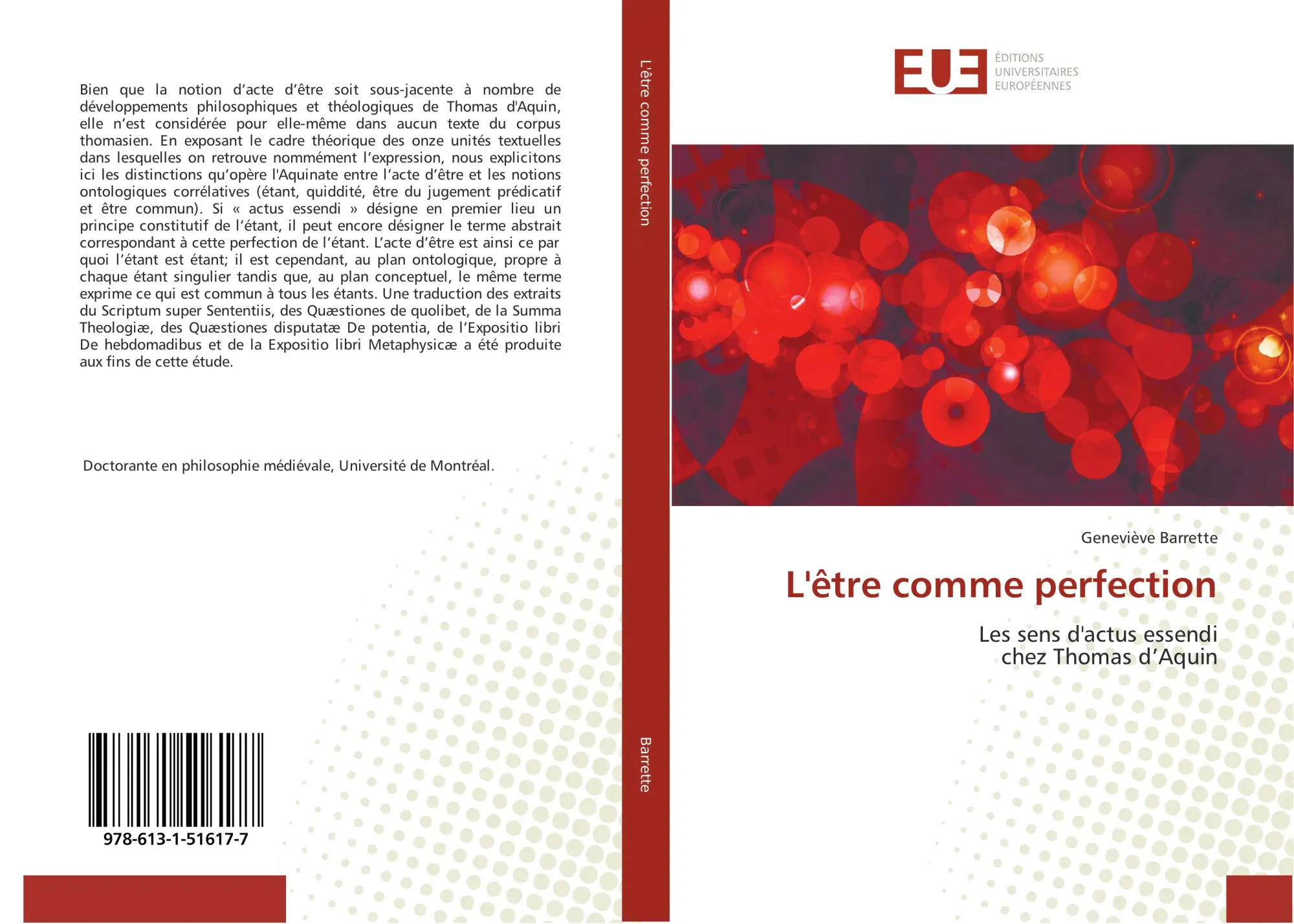Cover: 9786131516177 | L'être comme perfection | Les sens d'actus essendi chez Thomas d¿Aquin