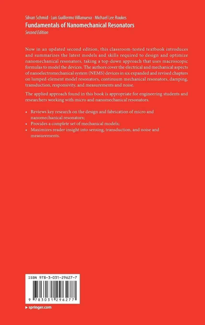 Rückseite: 9783031296277 | Fundamentals of Nanomechanical Resonators | Silvan Schmid (u. a.)