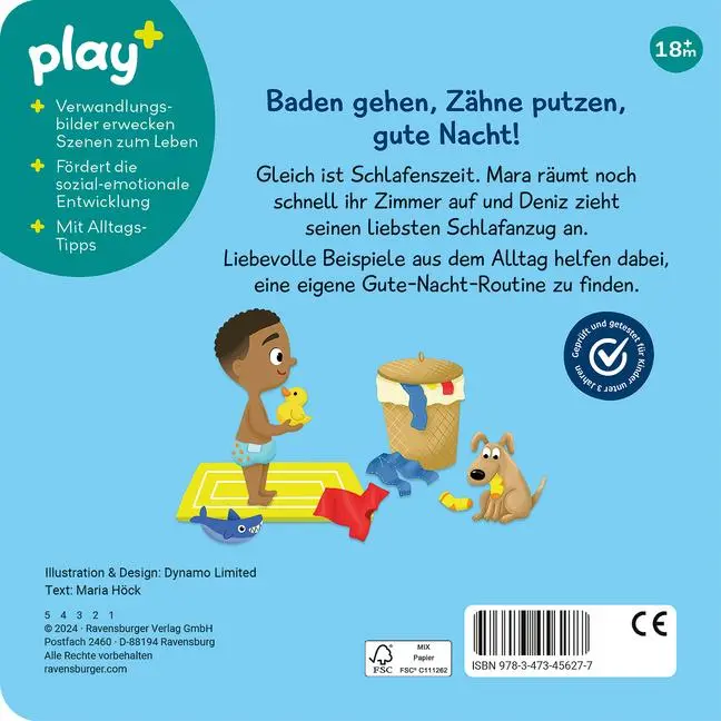 Bild: 9783473456277 | Play+ Mein erstes Schiebebuch Gute Nacht - ab 18 Monate | Maria Höck