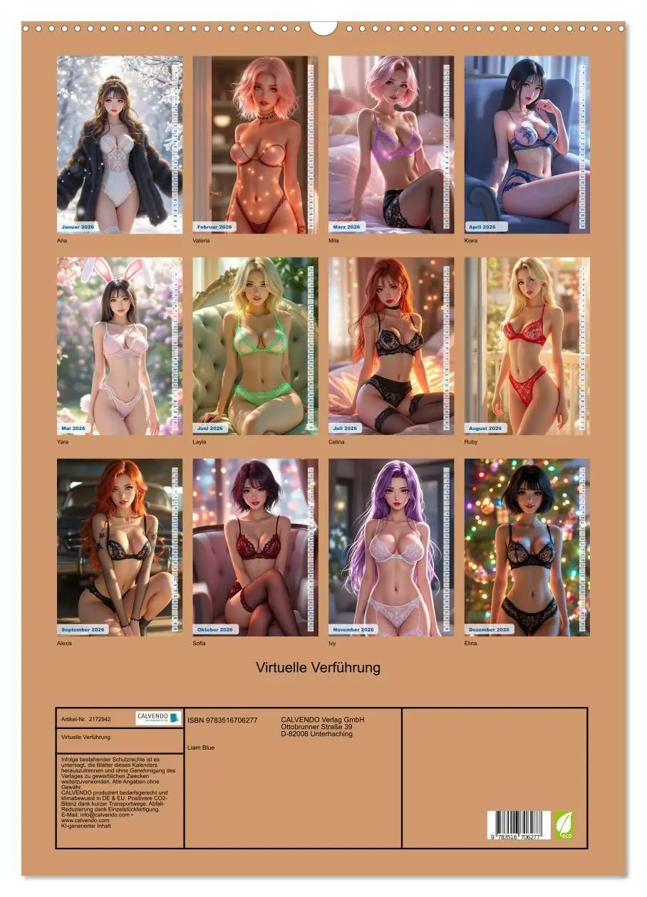 Bild: 9783516706277 | Virtuelle Verführung (Wandkalender 2026 DIN A2 hoch), CALVENDO...