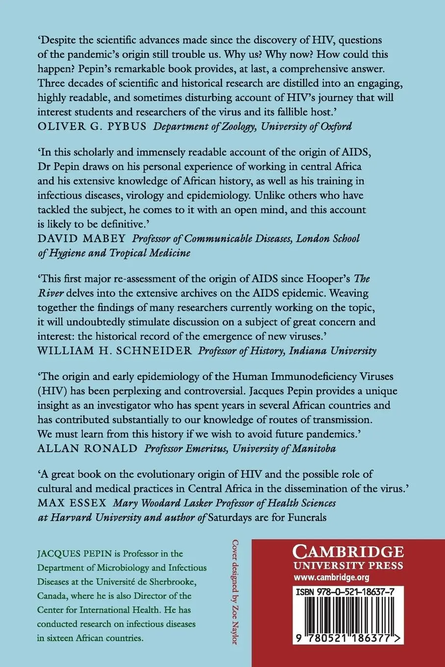 Rückseite: 9780521186377 | The Origins of AIDS | Jacques Pepin | Taschenbuch | Englisch | 2018