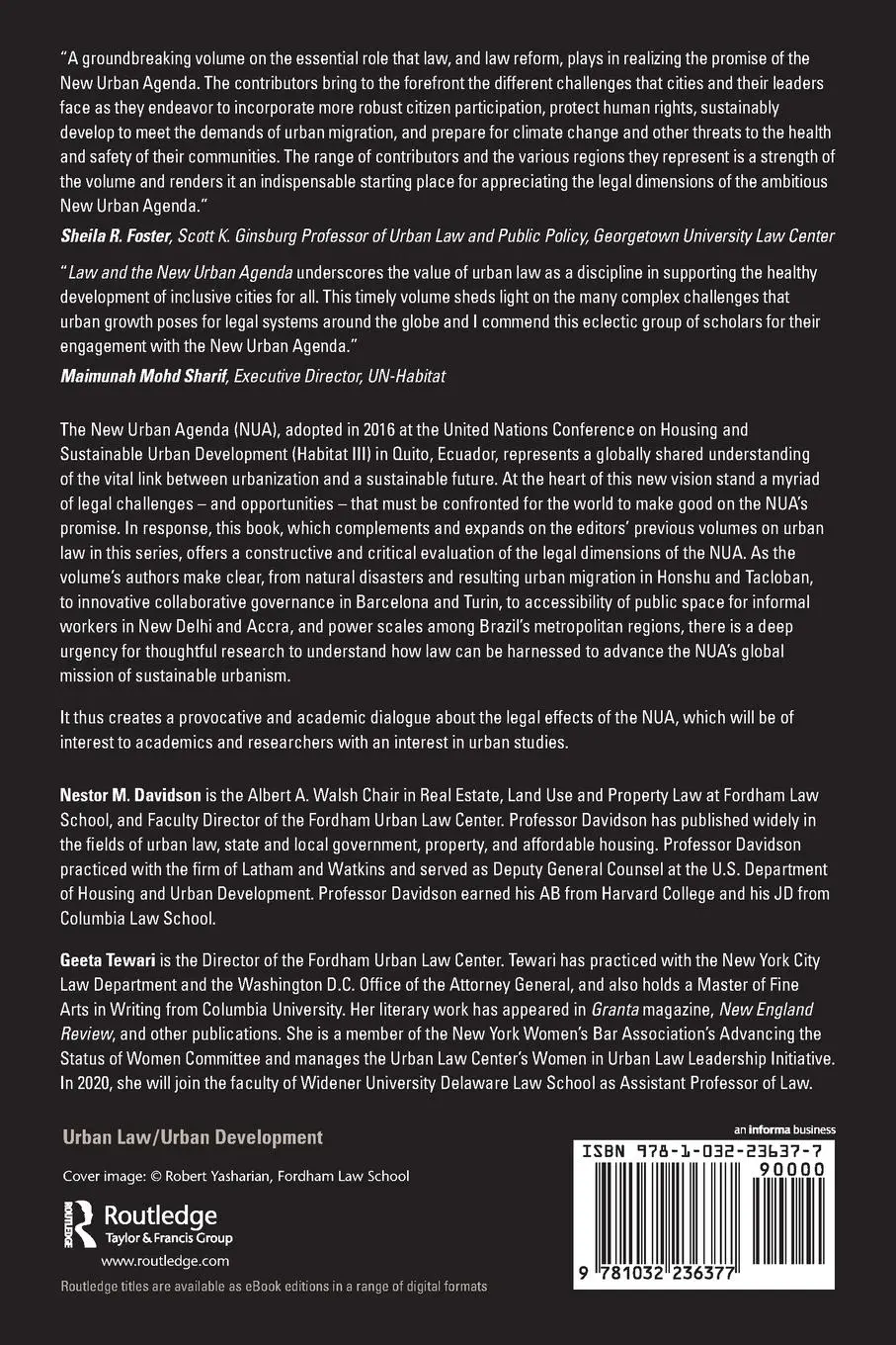 Rückseite: 9781032236377 | Law and the New Urban Agenda | Nestor M. Davidson (u. a.) | Buch