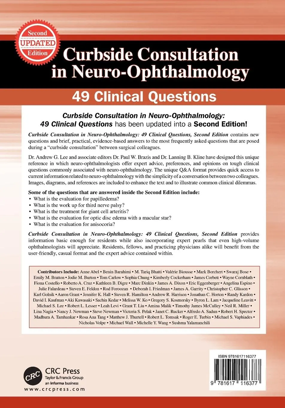 Rückseite: 9781617116377 | Curbside Consultation in Neuro-Ophthalmology | 49 Clinical Questions