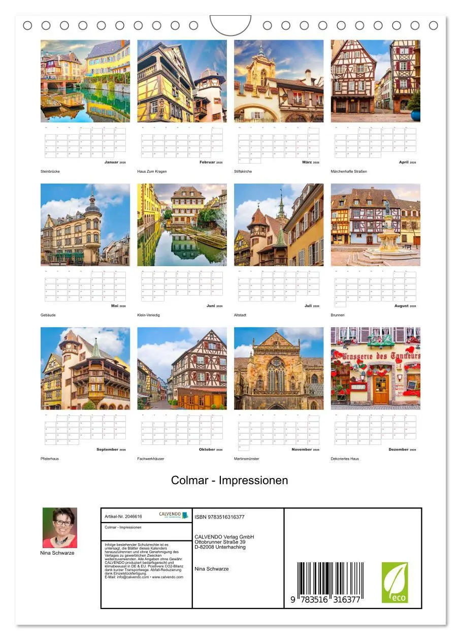 Bild: 9783516316377 | Colmar - Impressionen (Wandkalender 2026 DIN A4 hoch), CALVENDO...