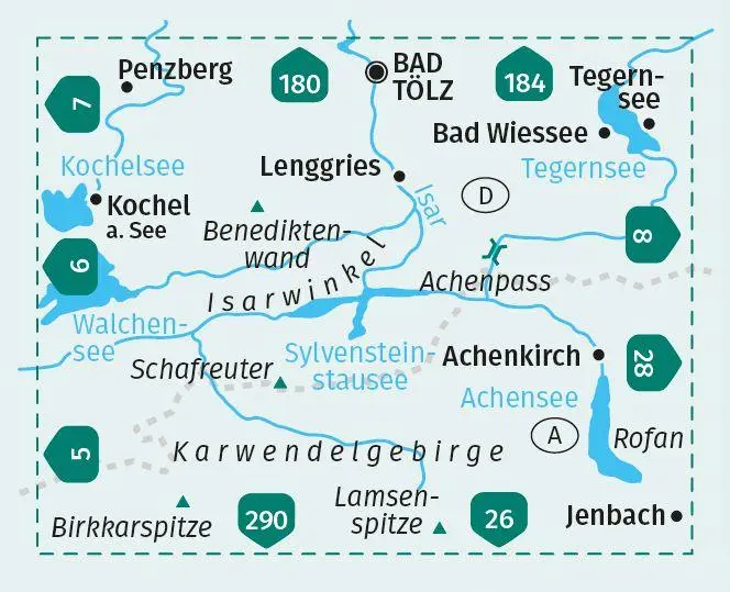 Bild: 9783991216377 | KOMPASS Wanderkarte 182 Isarwinkel, Bad Tölz, Lenggries 1:50.000