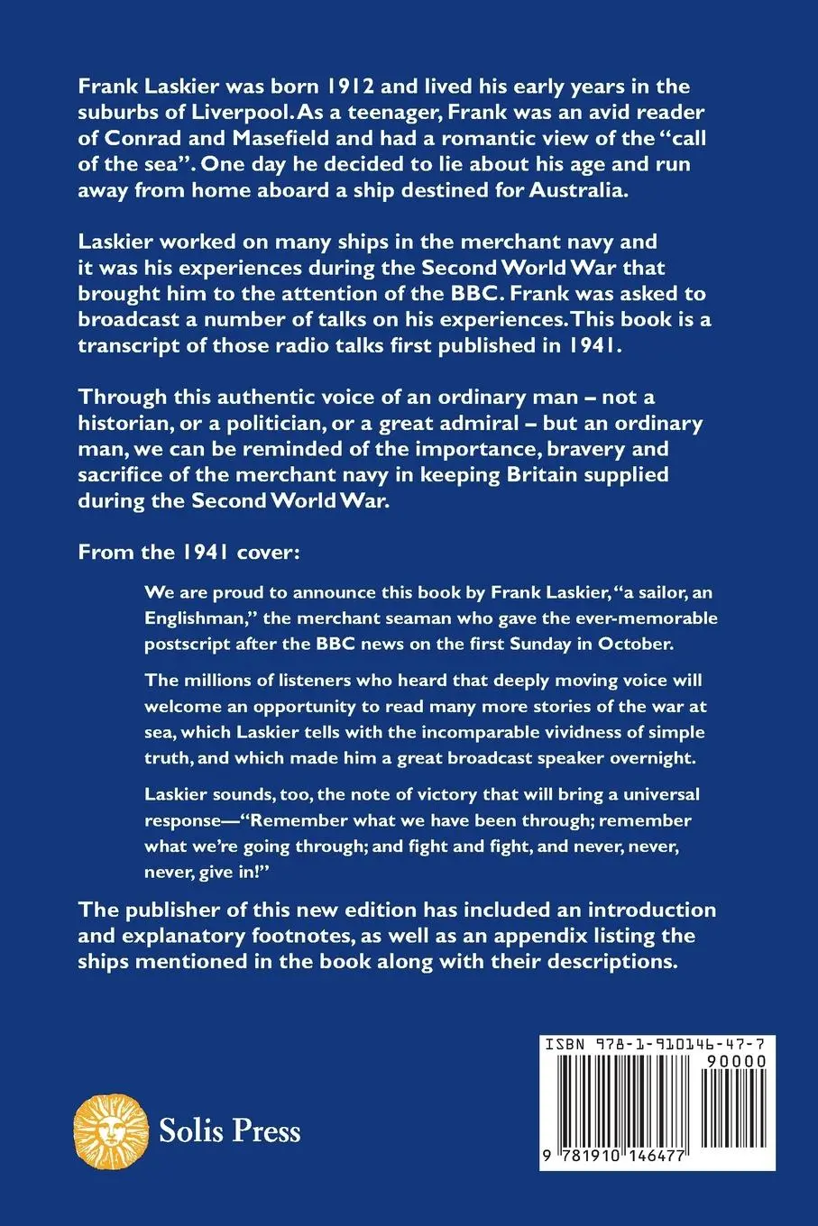 Rückseite: 9781910146477 | My Name is Frank | A merchant seaman talks | Frank Laskier | Buch