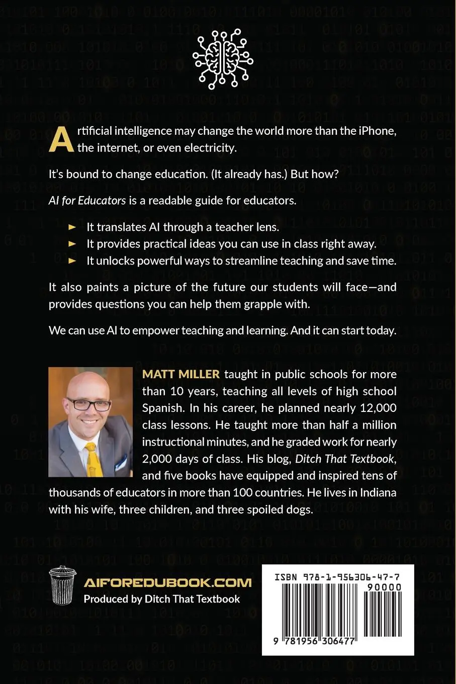 Rückseite: 9781956306477 | AI for Educators | Matt Miller | Taschenbuch | Englisch | 2023