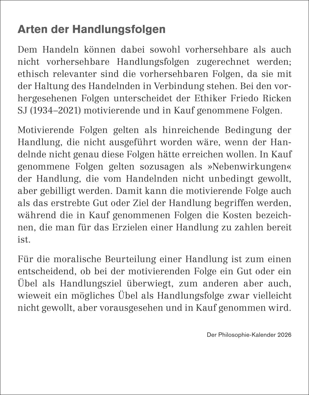 Bild: 9783840036477 | Der Philosophie-Kalender Tagesabreißkalender 2026 | Hattstein (u. a.)