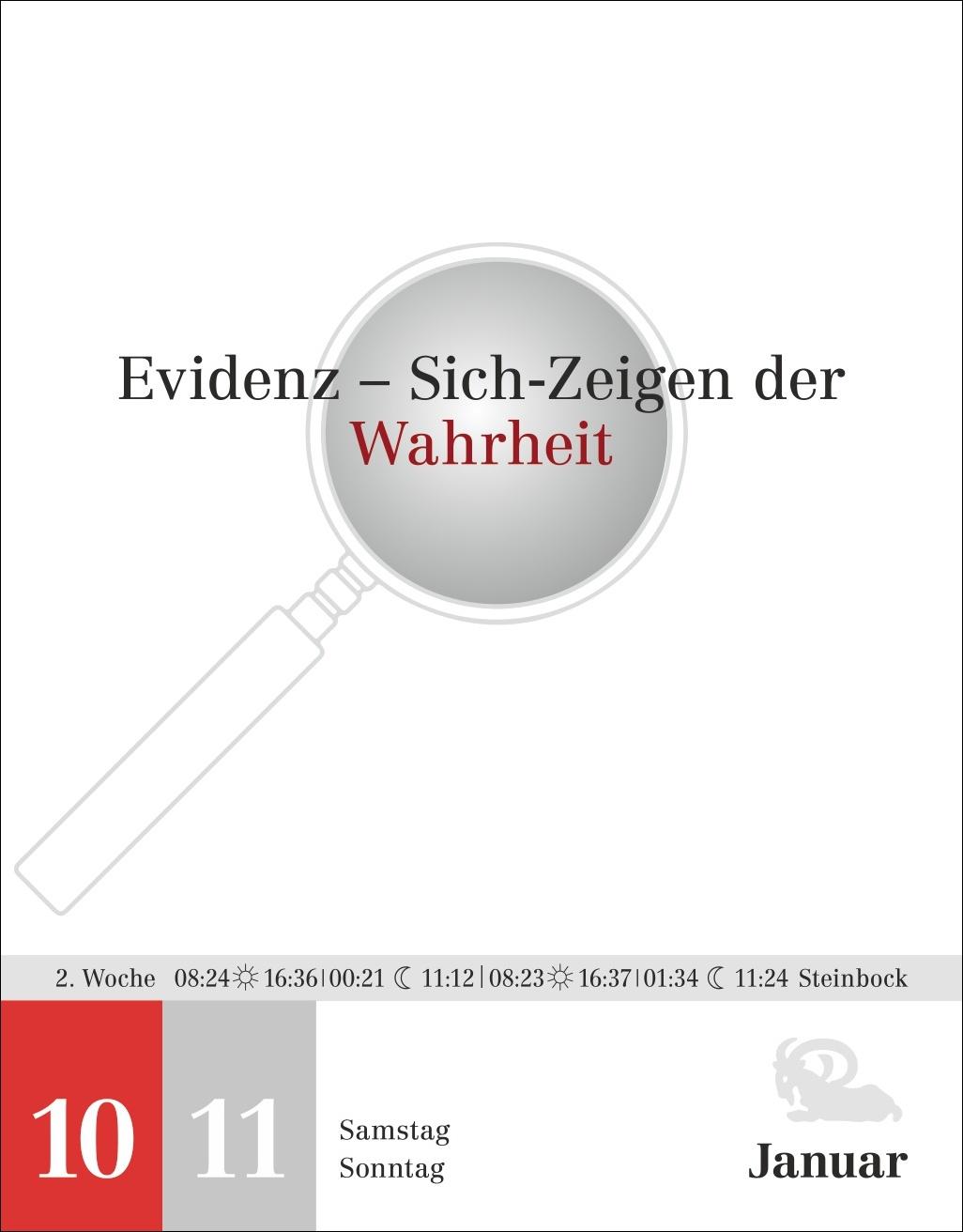 Bild: 9783840036477 | Der Philosophie-Kalender Tagesabreißkalender 2026 | Hattstein (u. a.)