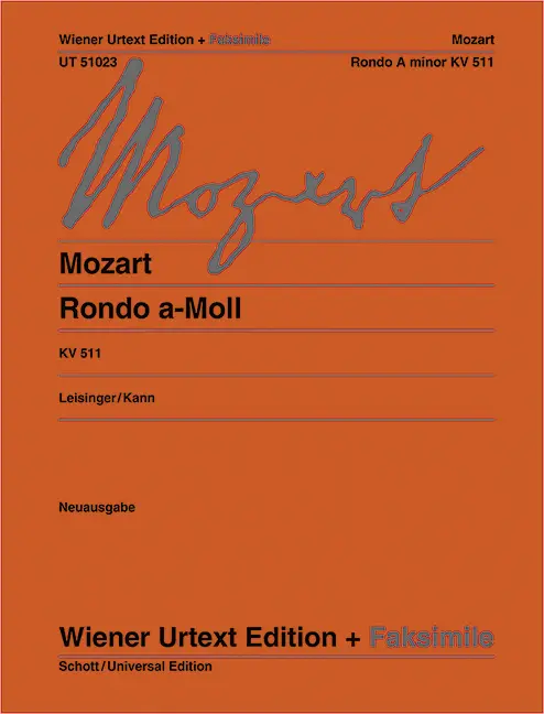 Cover: 9783850556477 | Rondo a-Moll | Nach Autograph und Erstdruck. KV 511. Klavier. | Buch