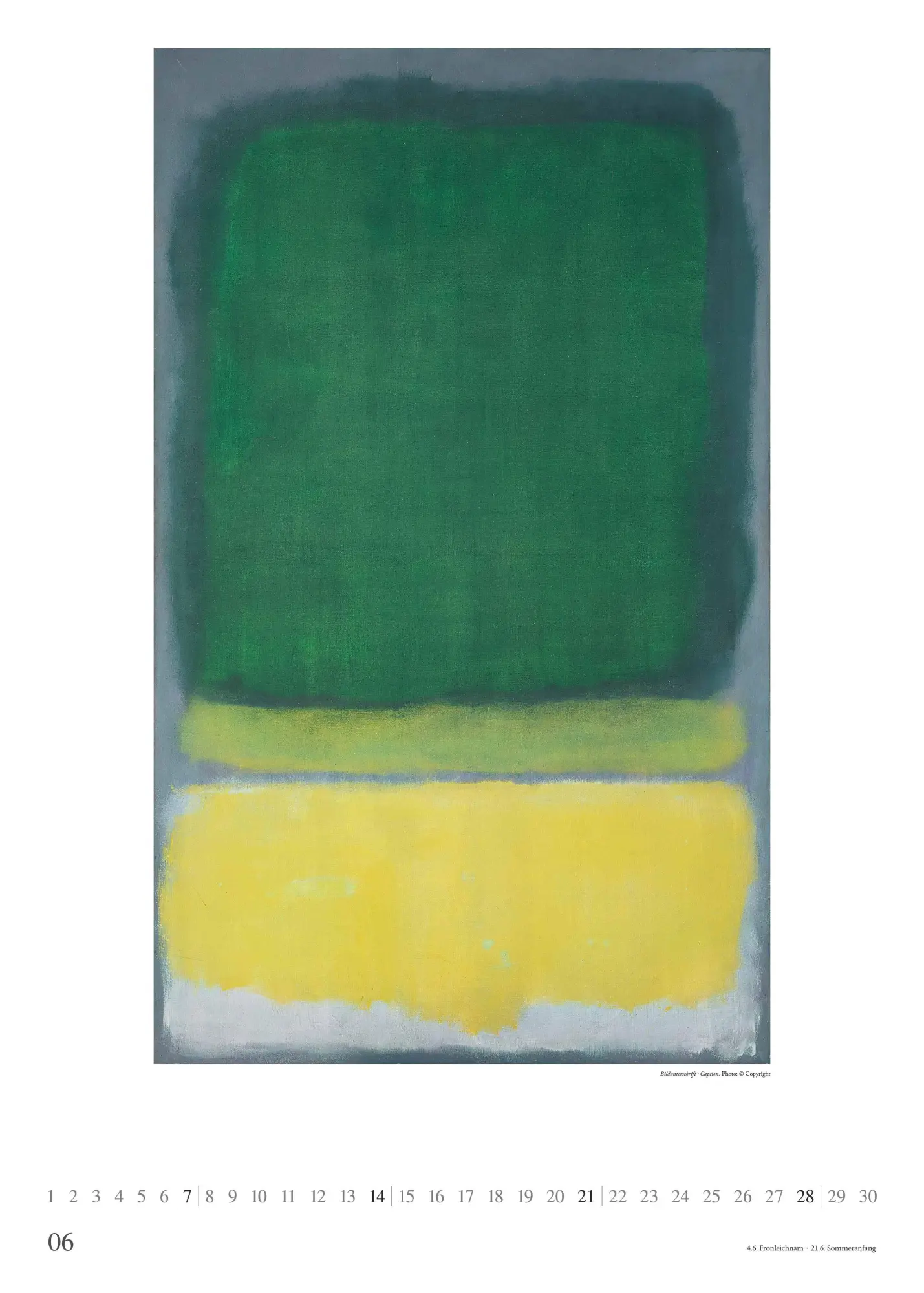 Bild: 4069095006577 | Mark Rothko 2026 - Kunst-Kalender - Poster-Kalender - 50x70 | Kalender