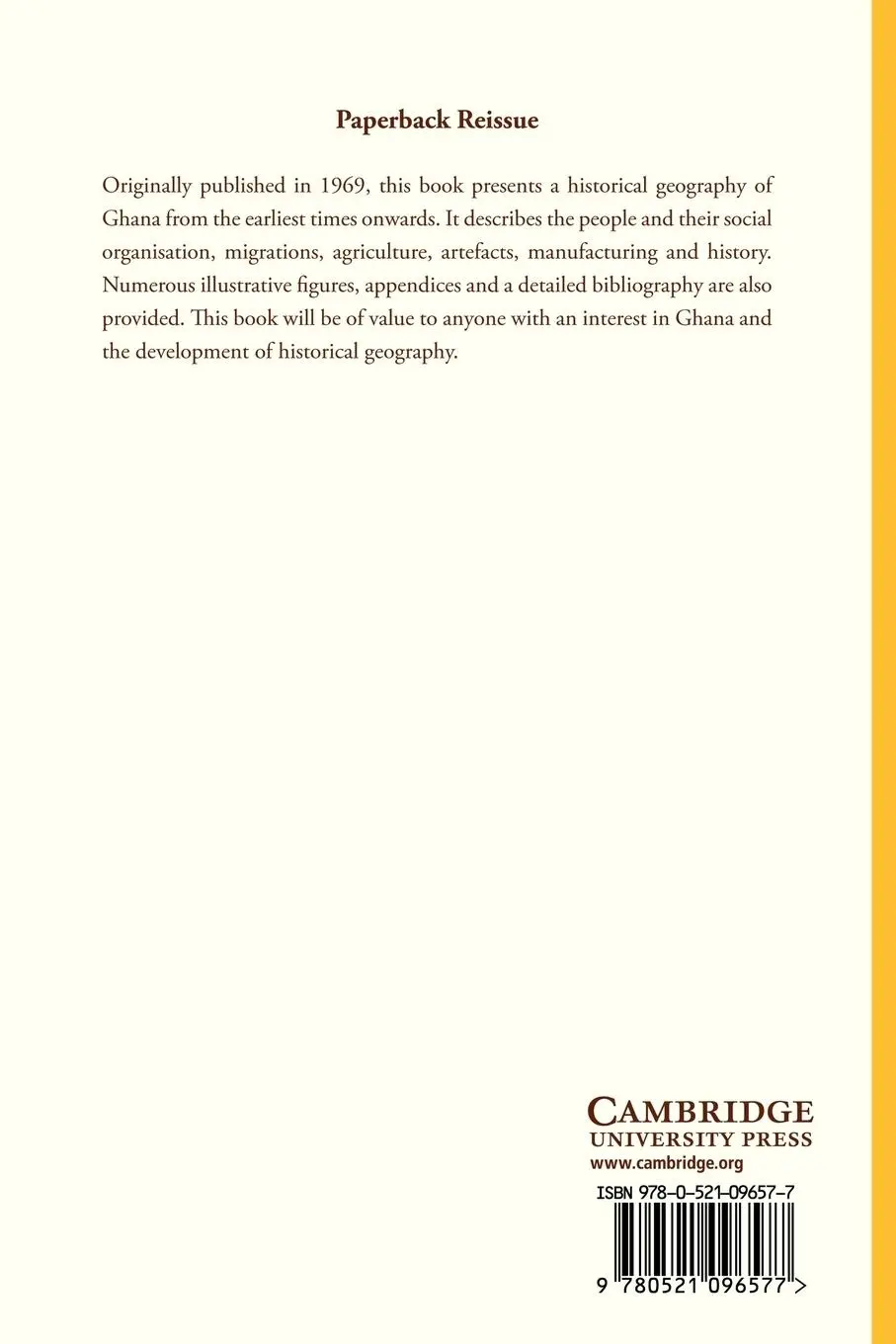 Rückseite: 9780521096577 | A Historical Geography of Ghana | K. B. Dickson (u. a.) | Taschenbuch