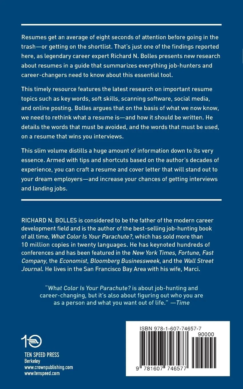 Rückseite: 9781607746577 | What Color Is Your Parachute? Guide to Rethinking Resumes | Bolles